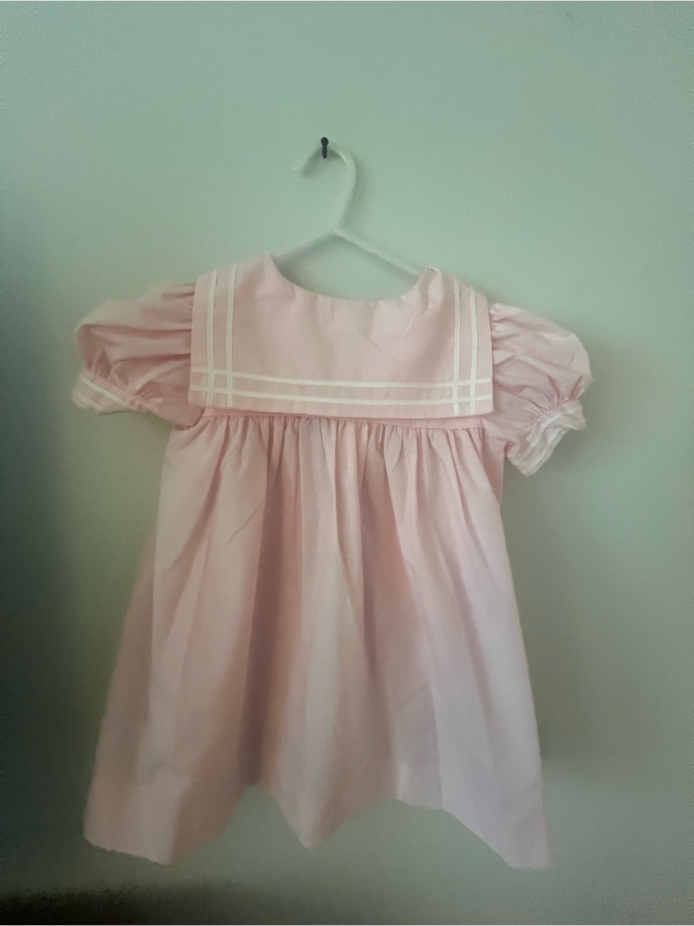 C.I. Castro Light Pink Sailor Collar Puff Sleeve Dress